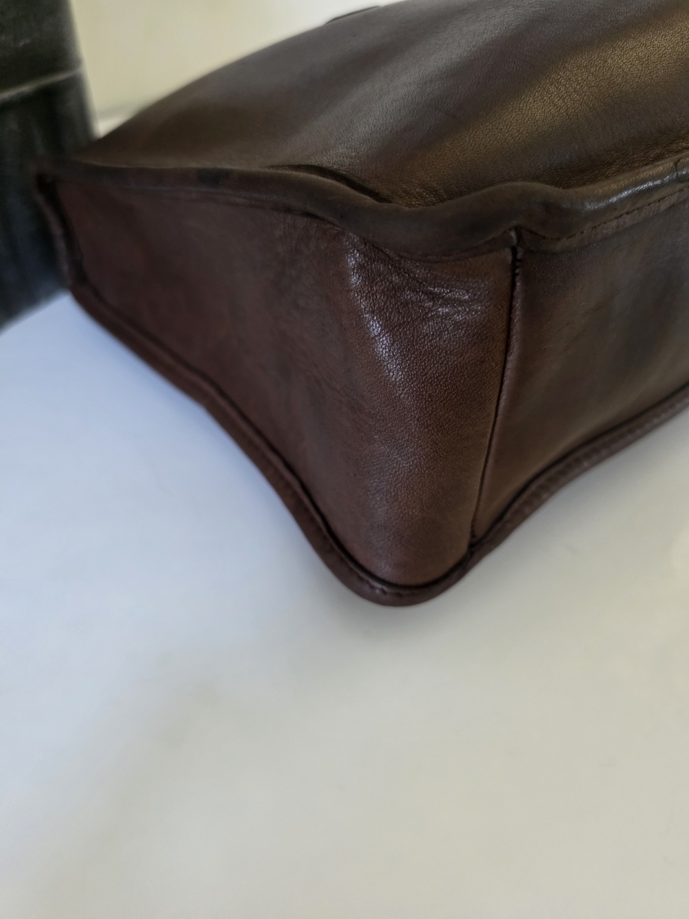 Vintage Coach Slim Satchel NYC Mahogany Glove Tanned Leather Top Handle Brief - Picture 12 of 16